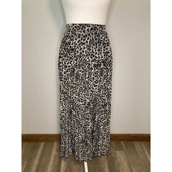 Lularoe Maxi Wrap Skirt Sz XXS Cheetah Animal Print Accordion Pleated Full Long - Picture 1 of 9